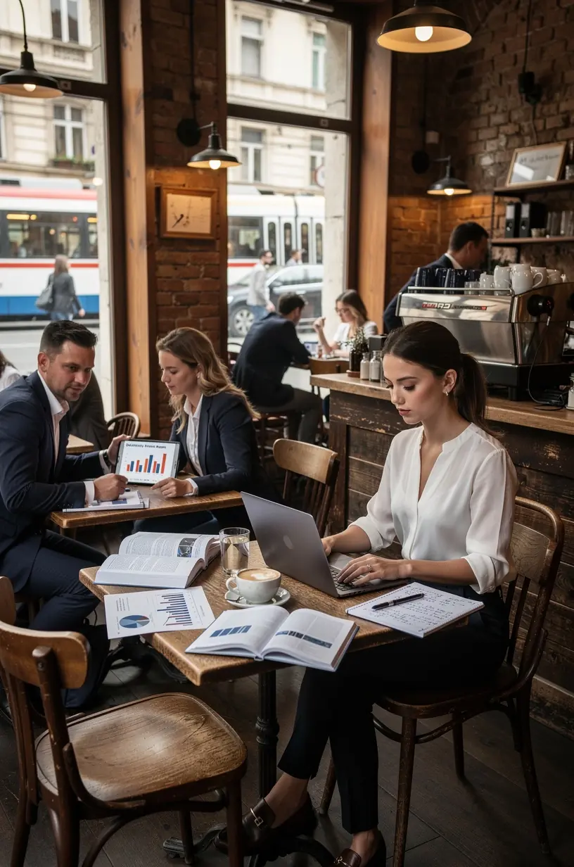 Kézben tartott jegyzetfüzet és toll, amelyen pénzügyi tananyag és számítások láthatók.